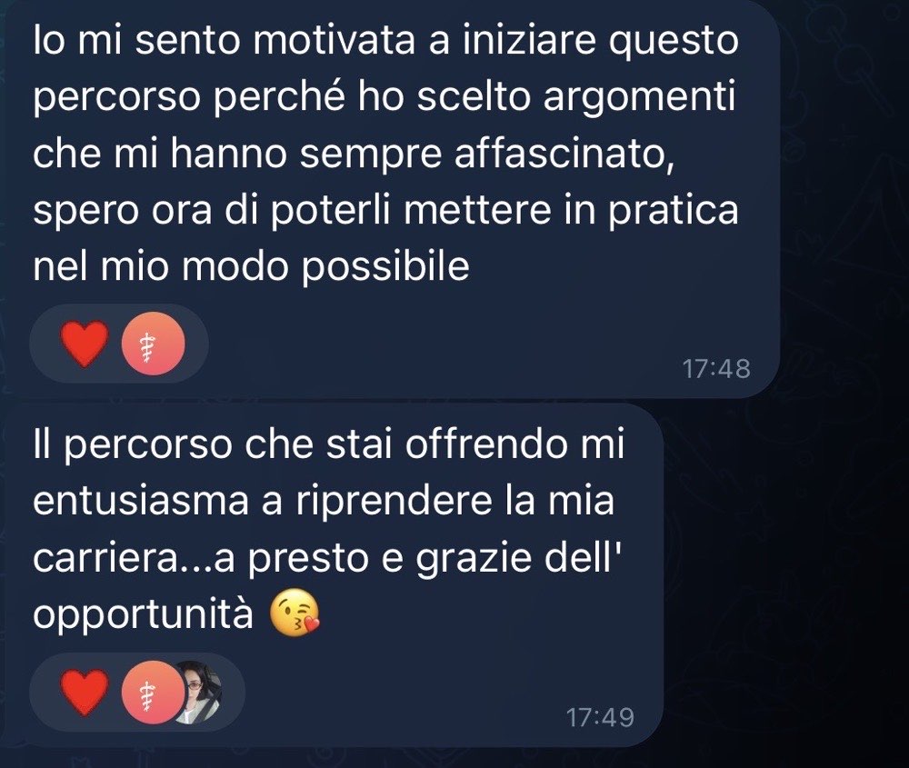 Messaggio di una farmacista nel canale del percorso