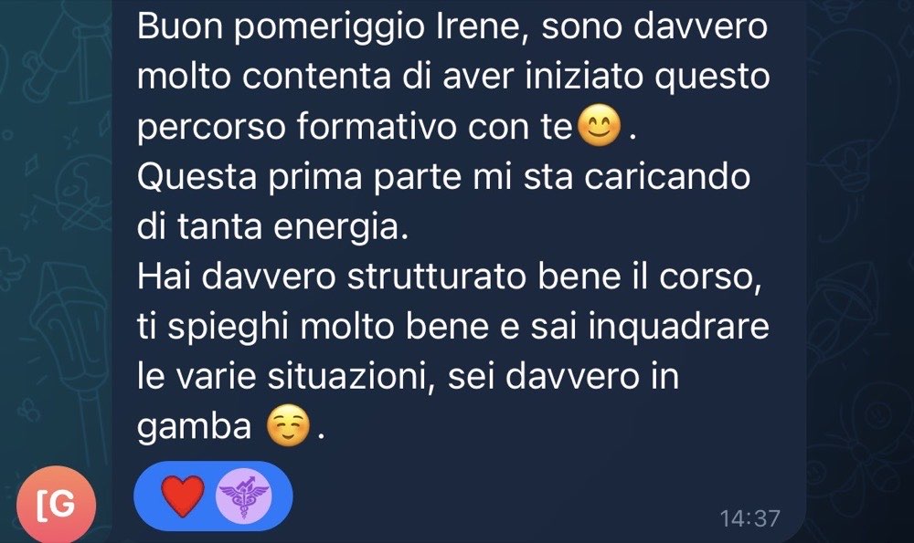 Messaggio di una farmacista nel canale del percorso