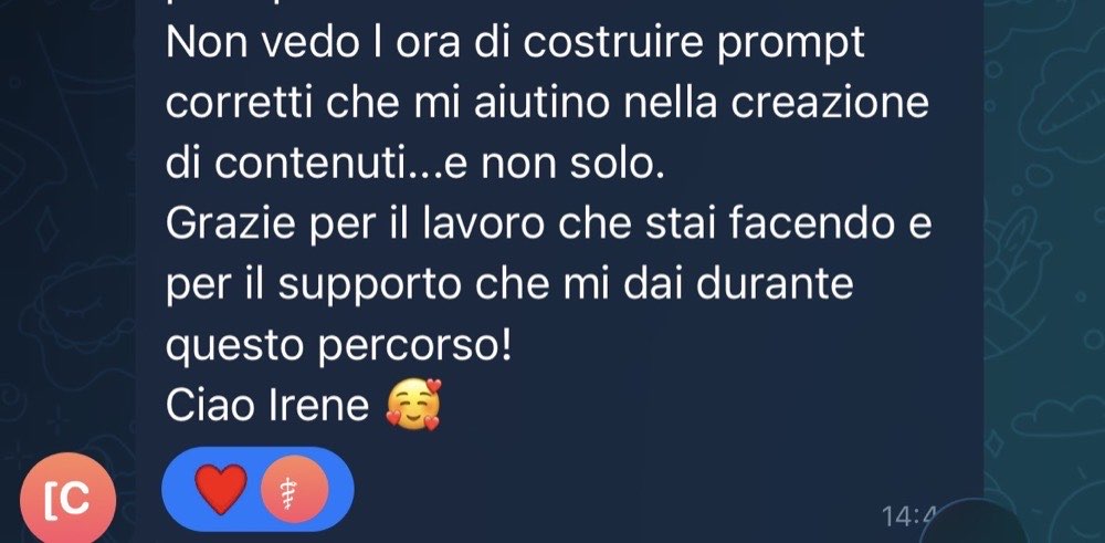 Messaggio di una farmacista nel canale del percorso