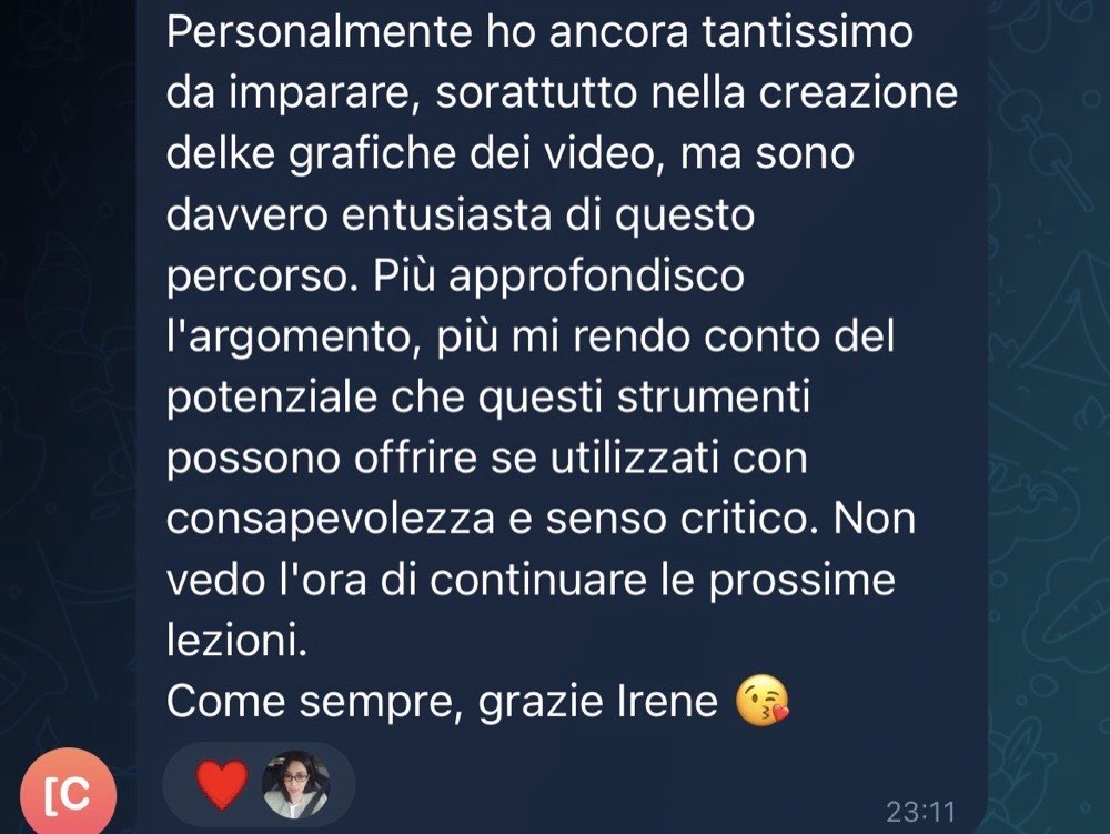 Messaggio di una farmacista nel canale del percorso