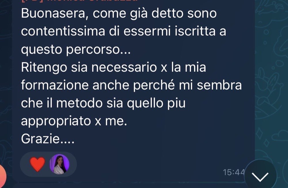 Messaggio di una farmacista nel canale del percorso