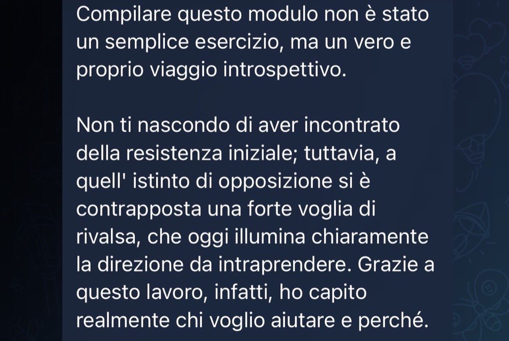 Messaggio di una farmacista nel canale del percorso