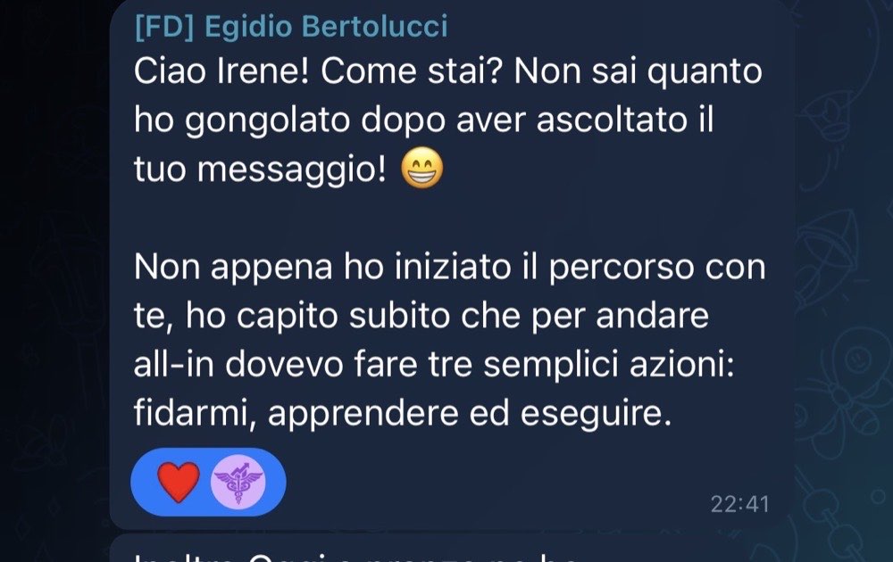 Messaggio di una farmacista nel canale del percorso